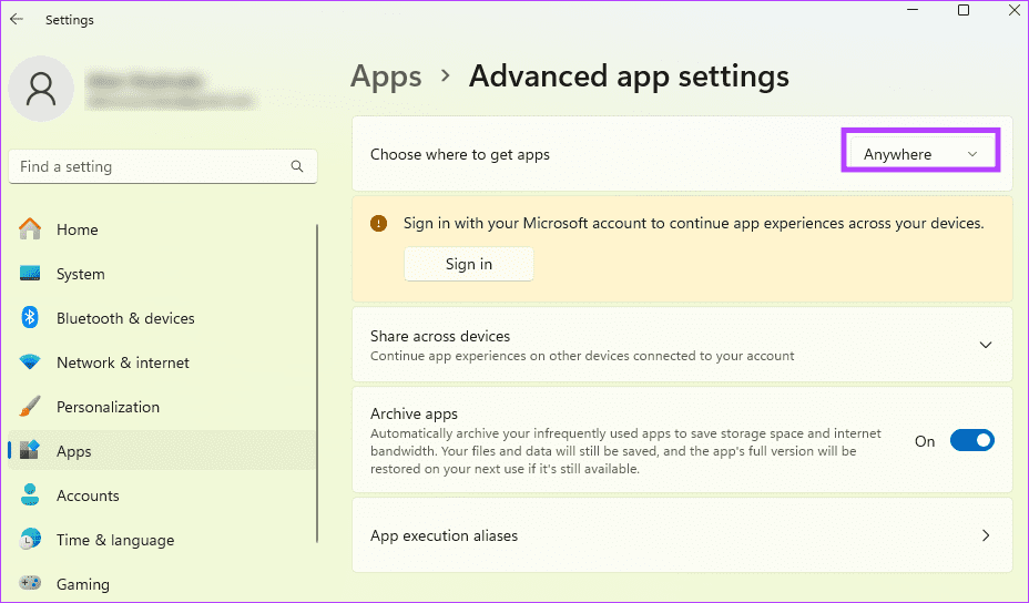 Updating choose where to get apps value