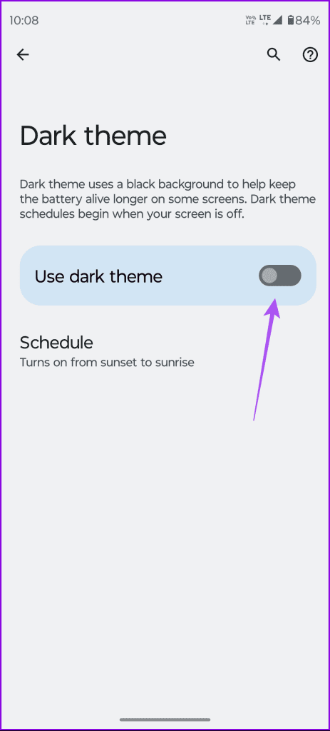 use dark mode on android