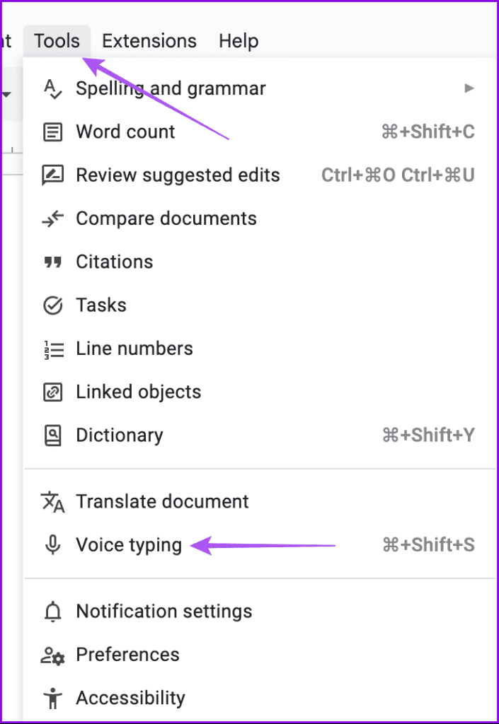 voice typing tools google docs